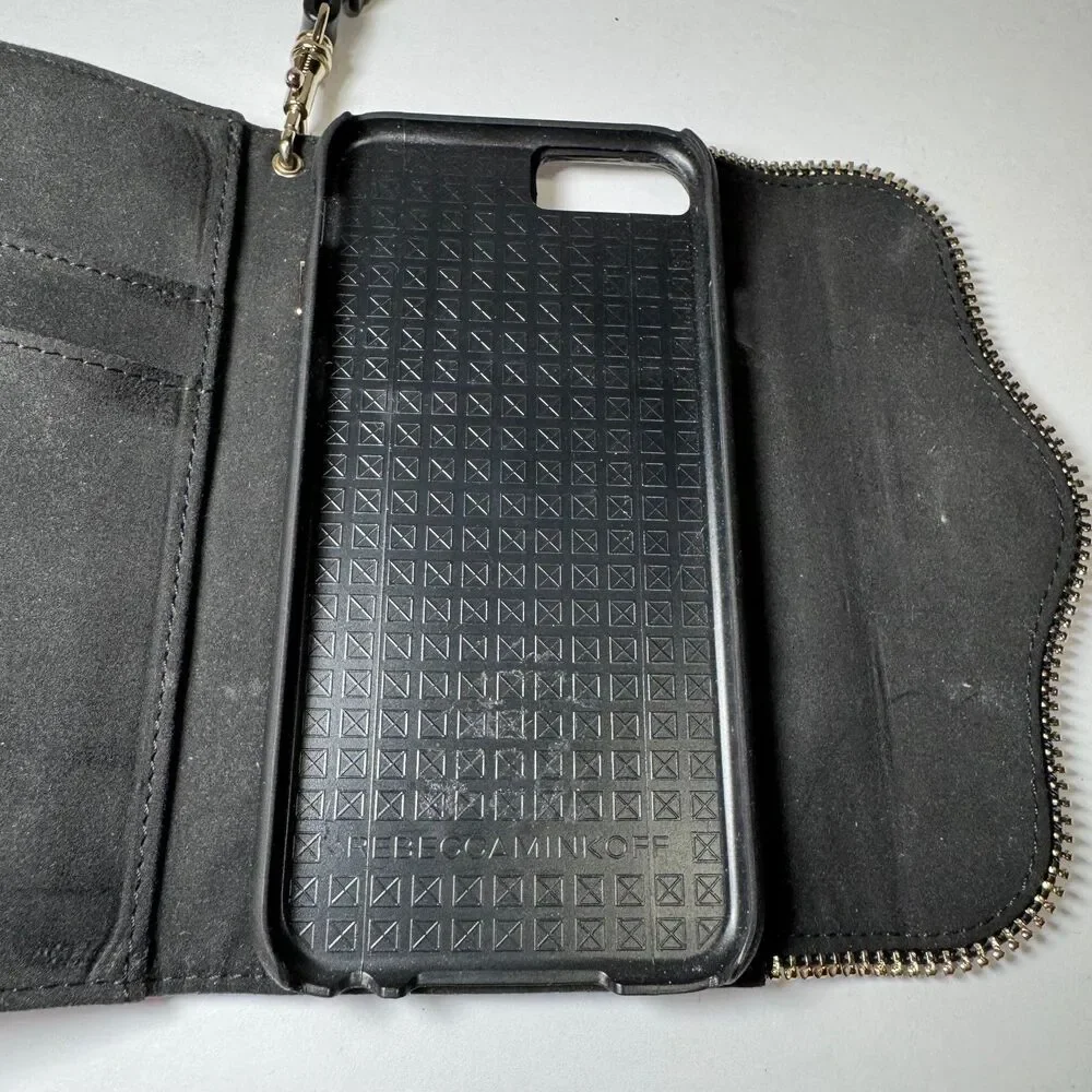 Rebecca Minkoff Case-Mate Leather Floral iPhone 6 Plus Wallet Wristlet Case Blk